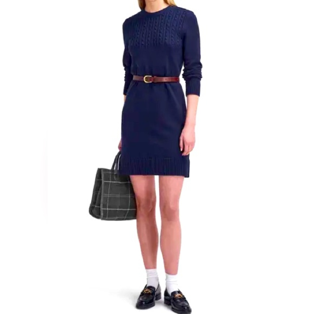 BARBOUR Stitch Guernsey Knit Dress NAVY NWT Size US 10